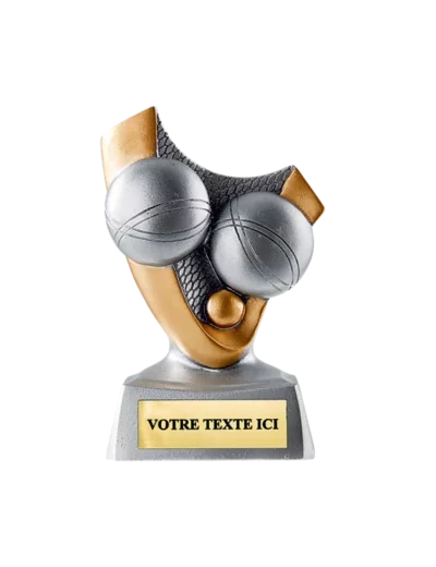 Trophee resine eco boule de petanqu h. 10cm