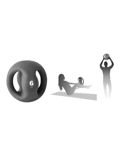 Medecine ball avec poignees 6 kg