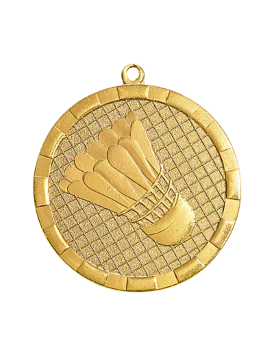 Medaille frappee fer badminton 50mm