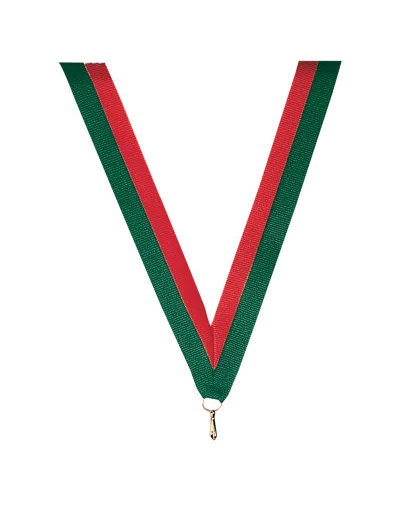 Ruban vert/rouge large 80x2.2cm