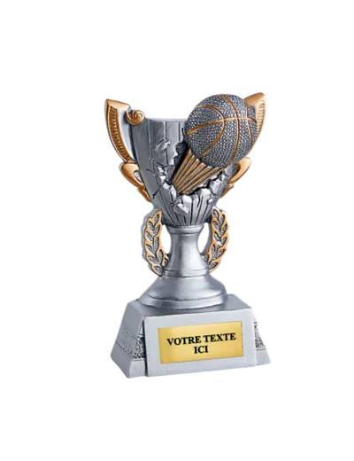 Trophee resine discip basket-ball h 11cm
