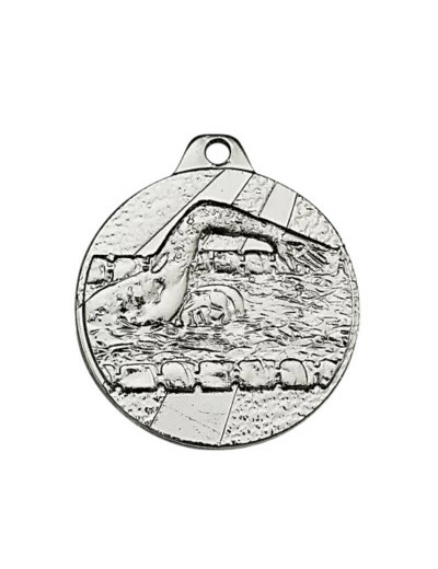 Medaille frappee fer argent natation d 32mm