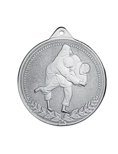 Medaille frappee fer judo 70mm argt