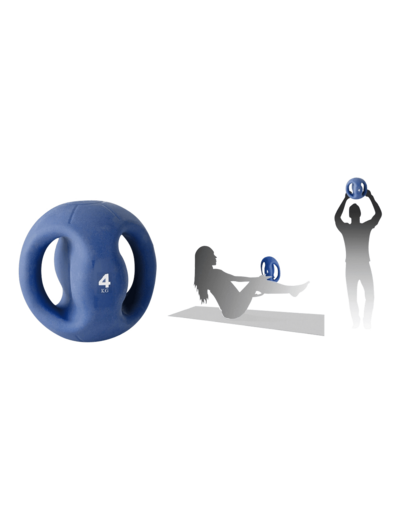 Medecine ball avec poignees 4 kg