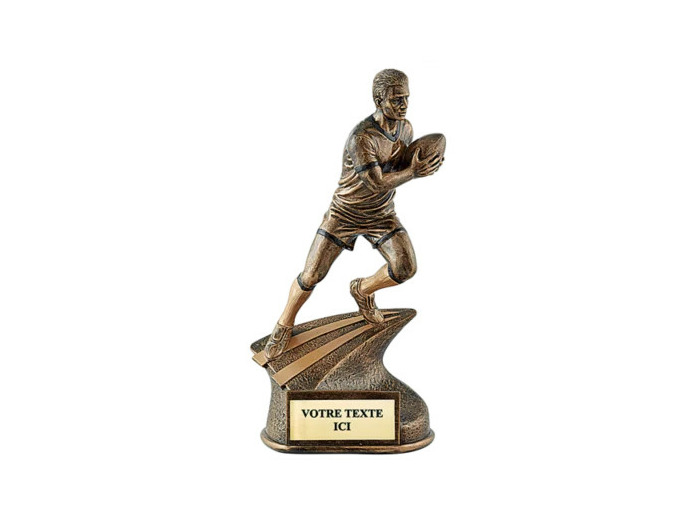 Trophee resine joueur rugby 3d h. 34 cm