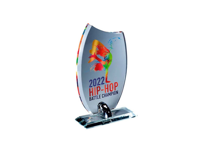 Trophee verre epaisseur 10mm h.21cm