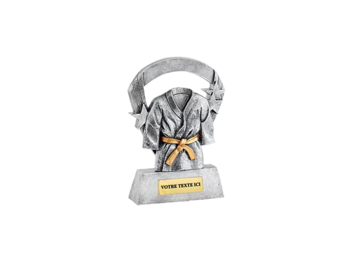 Trophee resine kimono argent h.16 cm