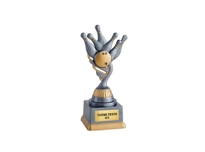Trophee plastique bowling h 18 cm