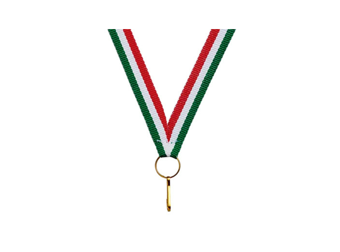 Ruban vert/blanc/rouge fin 80x1cm