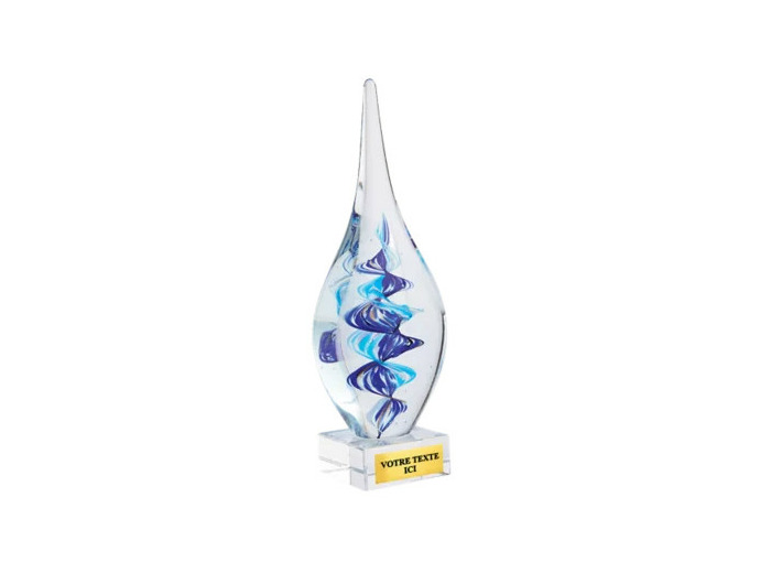 Trophee verre souffle transparent(e