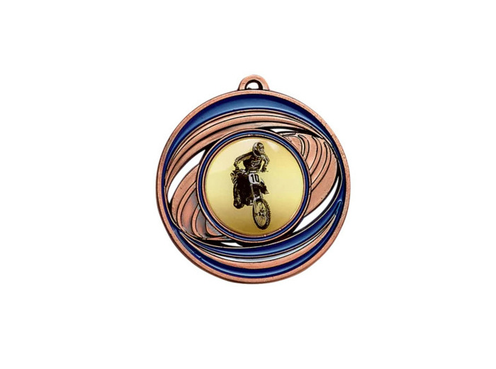 Medaille zamak diam50mm bronze/bleu