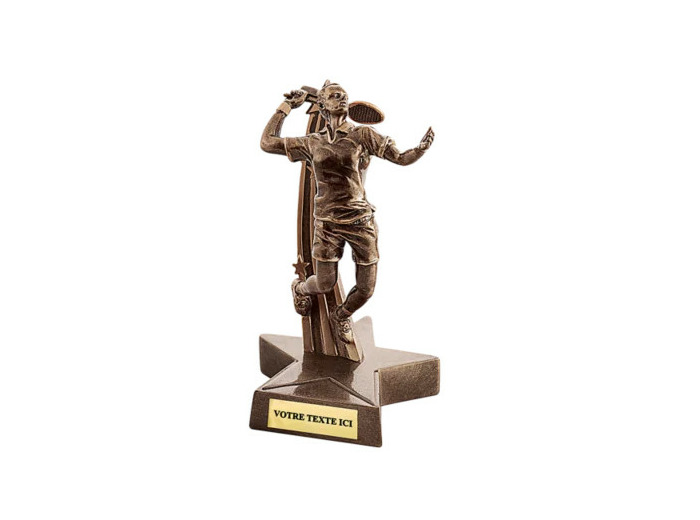 Trophee resine joueur badminton h. 22 cm