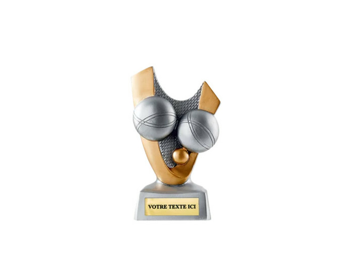 Trophee resine boule de petanque h.12 cm