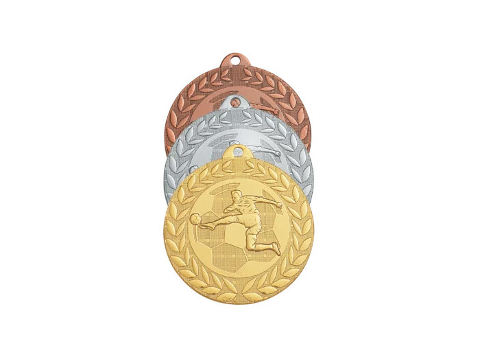 Medaille frappee fer foot 50mm or