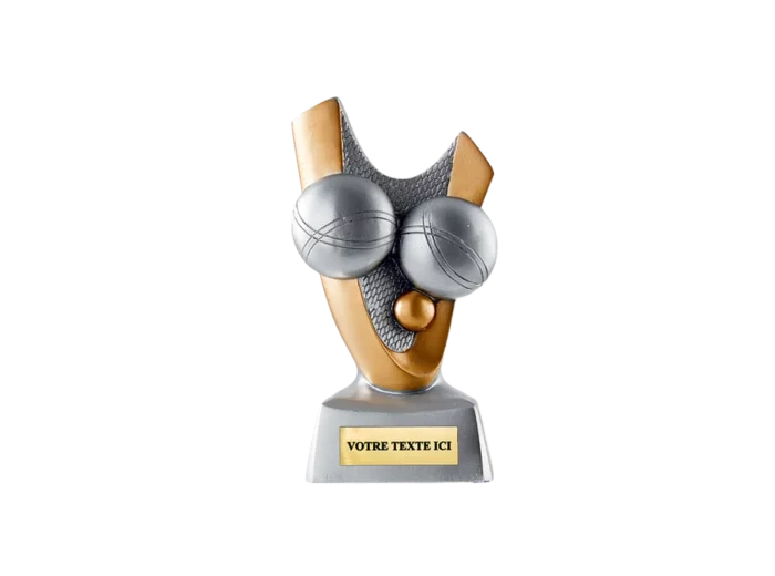 Trophee resine boule de petanque h.14 cm