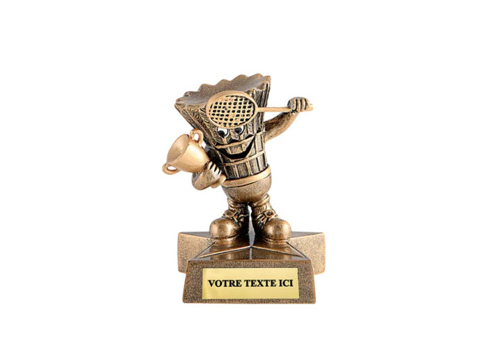 Trophee resine badminton h. 10 cm