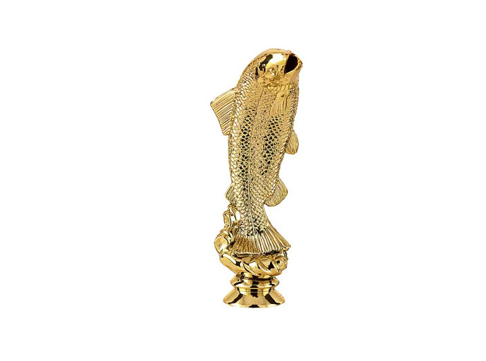 Sujet plastique or poisson h. 14cm