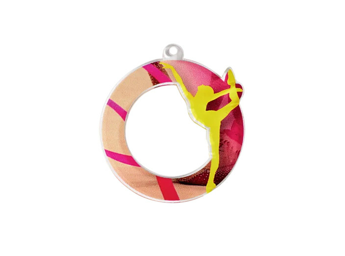 Medaille plexi diam50 gym femme