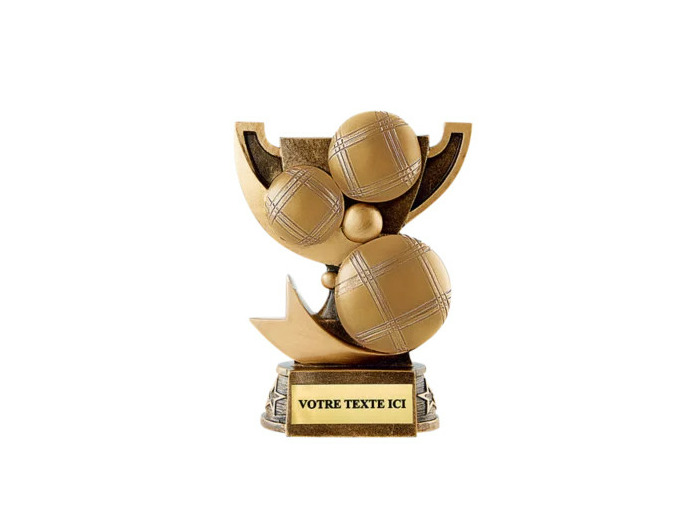 Trophee resine boule de petanque h.15 cm