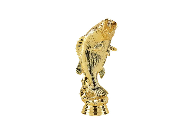 Sujet plastique poisson or h. 15cm