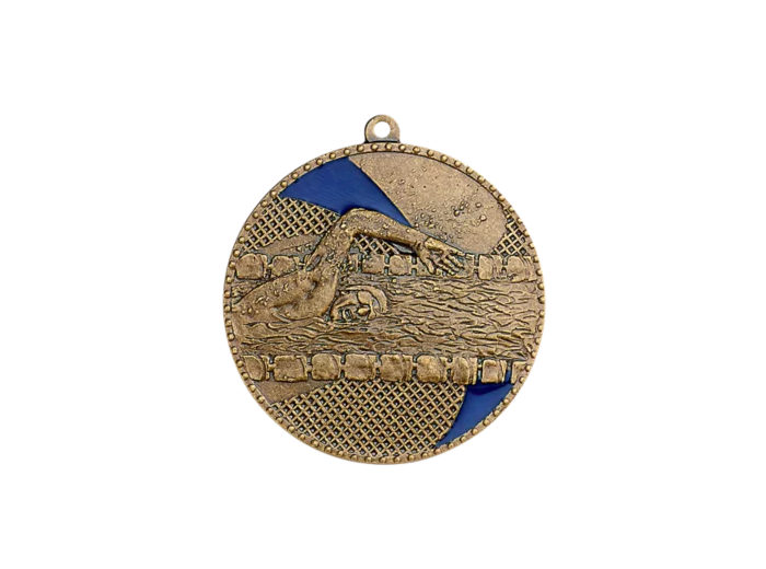 Medaille frappee fer natation 50mm