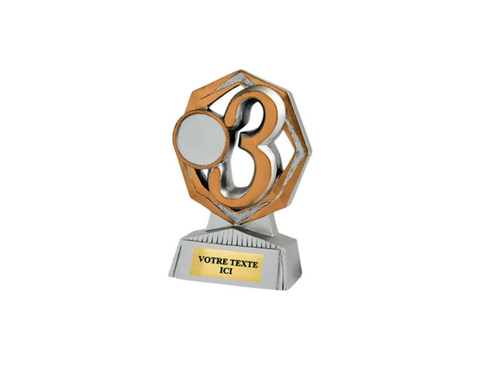 Trophee resine support eco argent/o