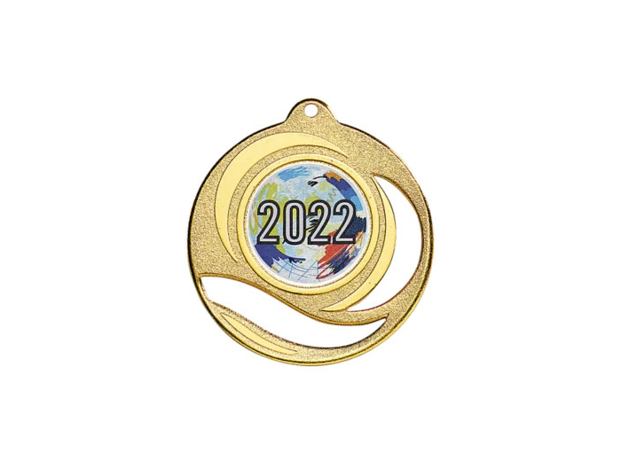 Medaille fer a trou diam50mm or