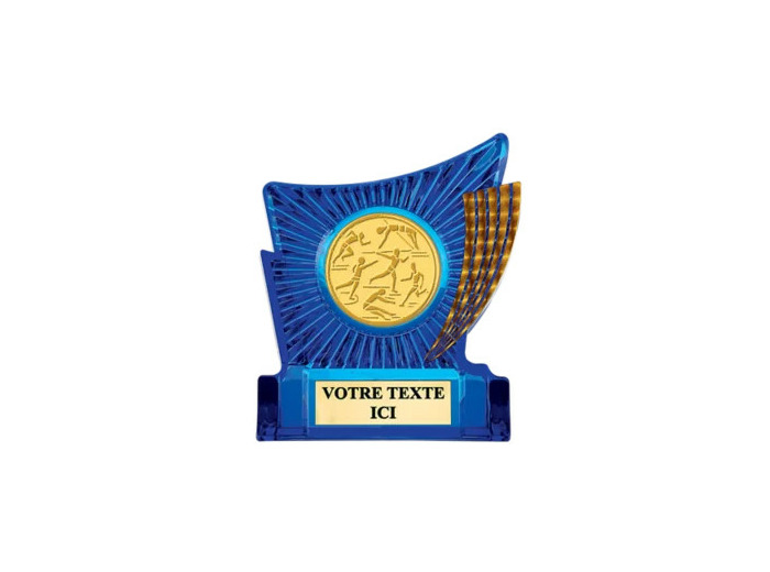 Trophee plastique bleu 13cm
