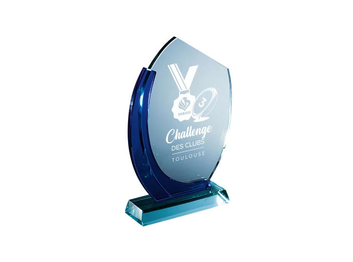 Trophee verre epaiss 10+10mm h.23cm