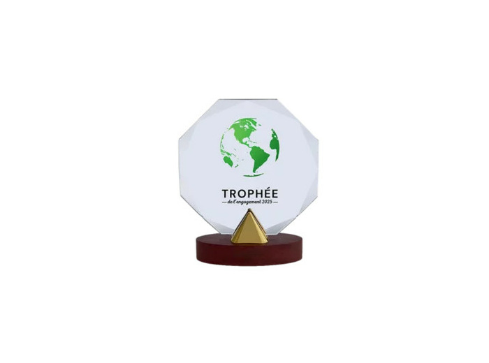 Trophee verre personnalisable trans
