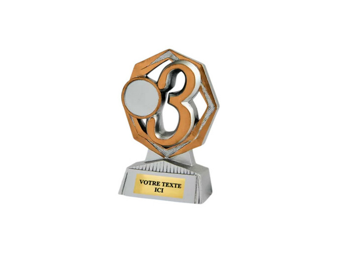 Trophee resine support eco argent/o