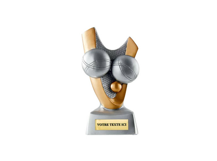 Trophee resine boule de petanque h.14 cm