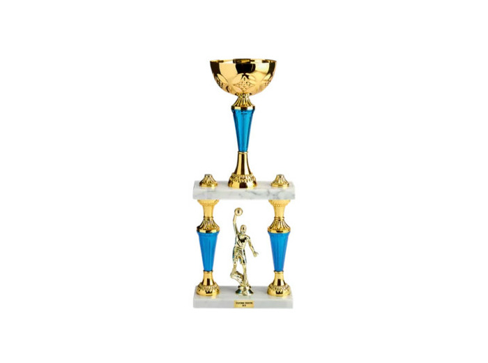 Trophee colonne or/bleu(e) hauteur