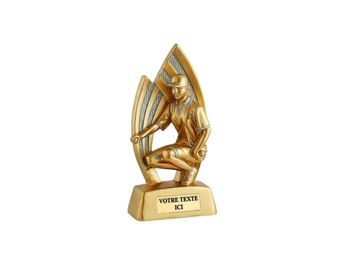 Trophee resine petanque femme h.18 cm