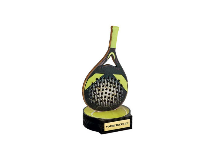Trophee bois padel h 20 cm