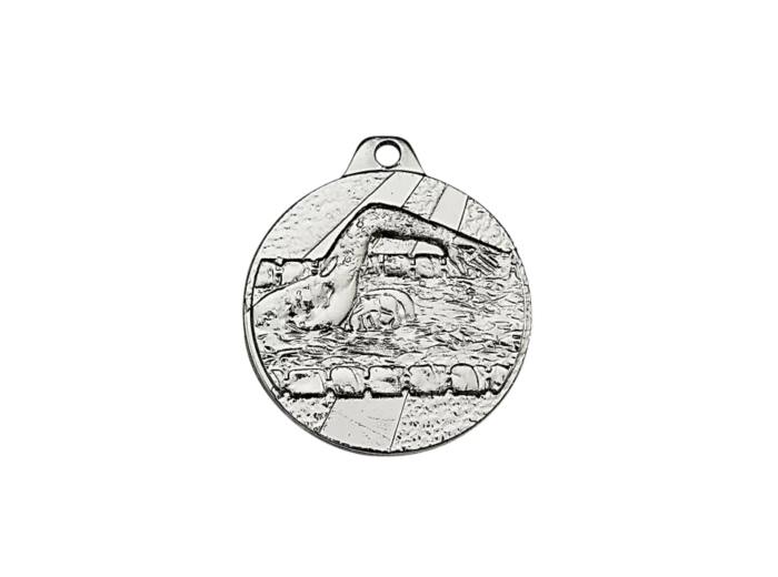 Medaille frappee fer argent natation d 32mm
