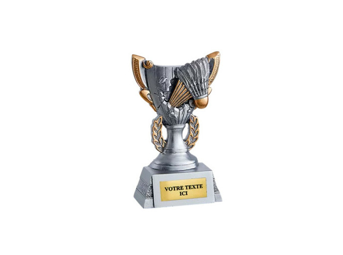 Trophee resine discip badminton h 11cm