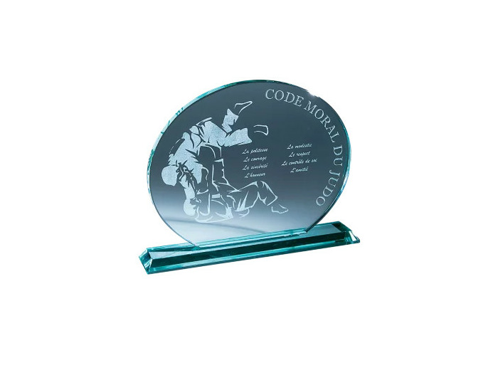 Trophee verre epaiss 10mm 25x21cm