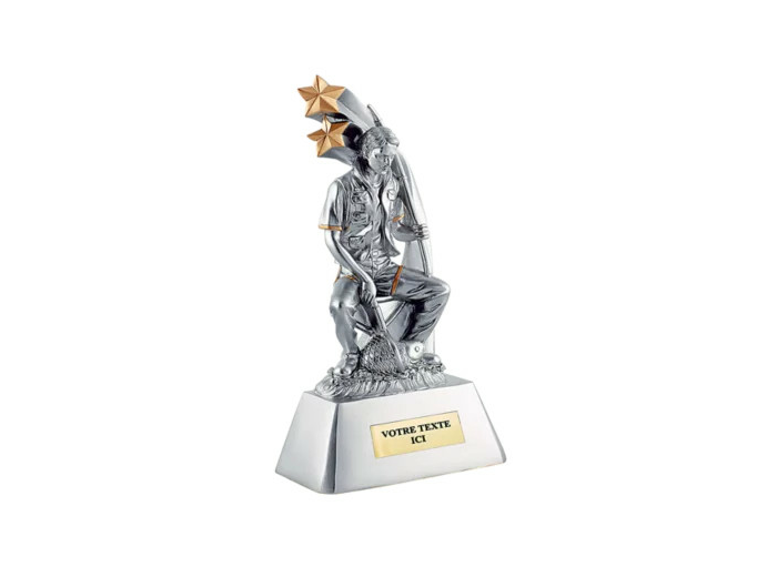 Resine pecheur h. 35 cm