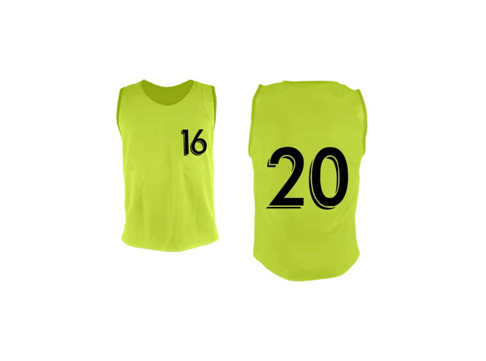Lot de 5 chasubles numéro 16 à 20