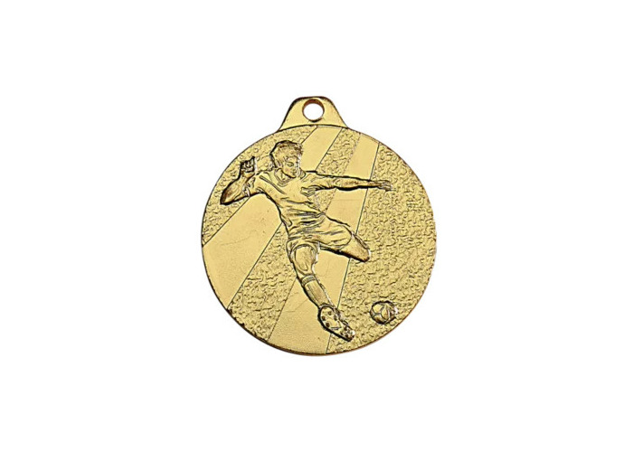 Medaille frappee fer or football d 32 mm