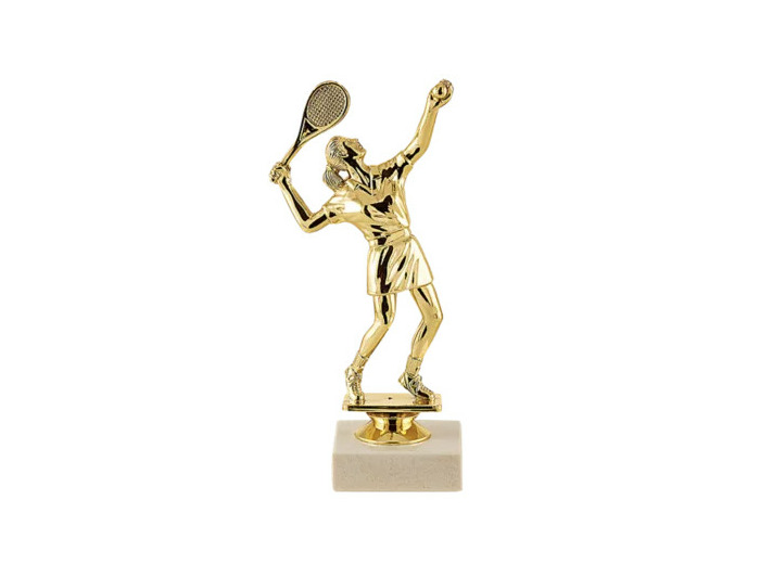 Trophee sujet plas or tennis h 18cm