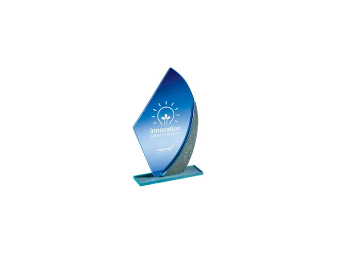 Trophee verre epaisseur 4mm h.21cm