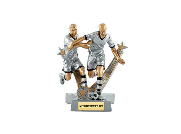 Trophee resine joueur foot double h.21 cm