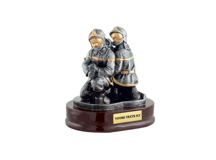 Resine 2 pompiers h. 15 cm