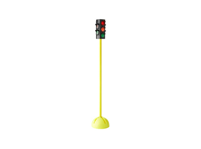 Feu tricolore sur pied avec socle