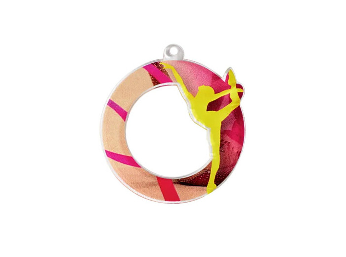 Medaille plexi diam50 gym femme