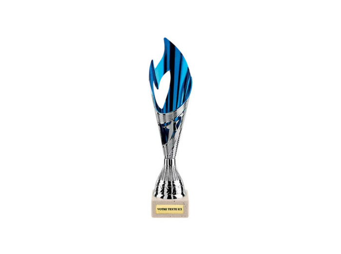 Coupe eco plas arg/bleu h 28 cm