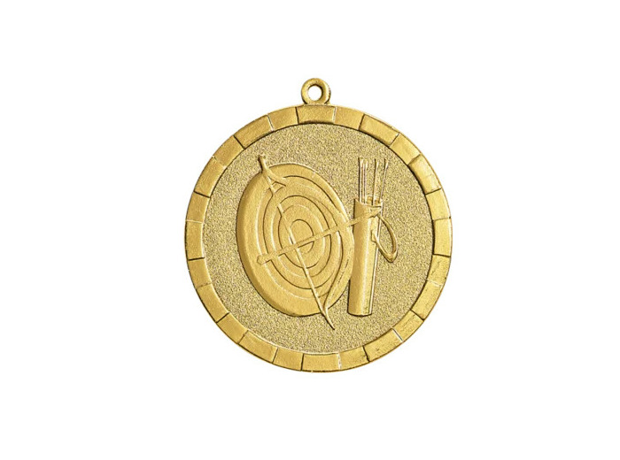 Medaille frappee fer tir arc 50mm