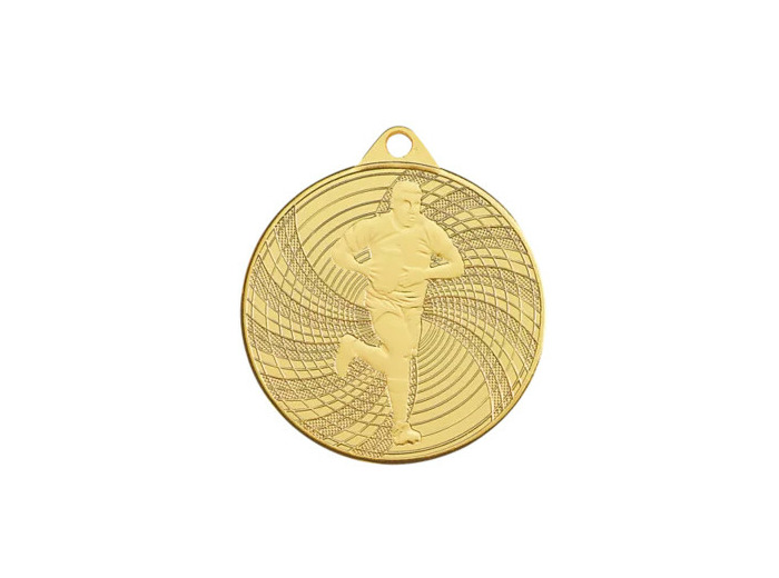Medaille frappee fer rugby 50mm or